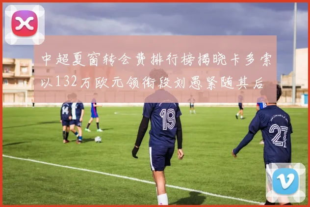 中超夏窗转会费排行榜揭晓卡多索以132万欧元领衔段刘愚紧随其后